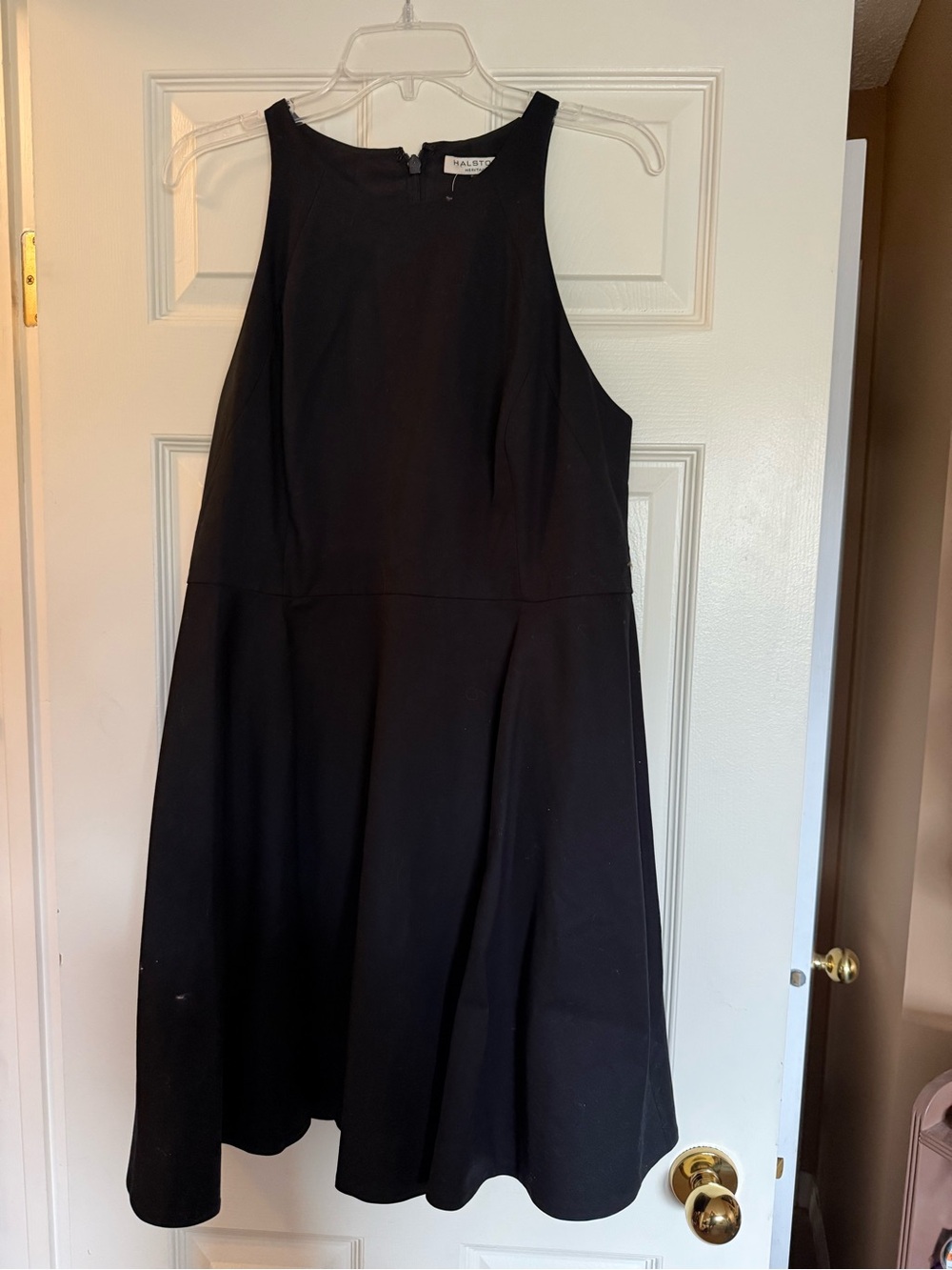 Halston Heritage Black Sleeveless A-Line Dress